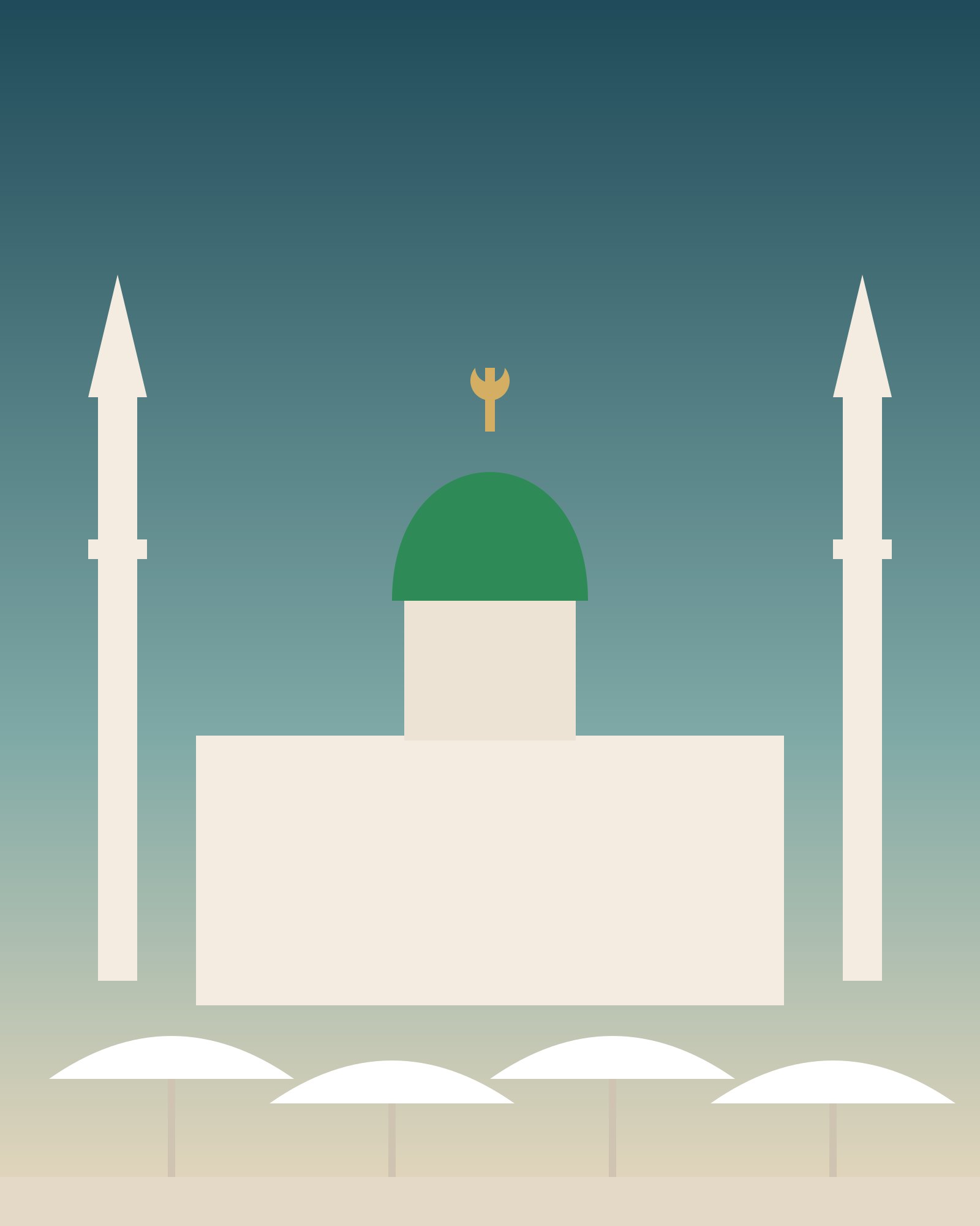 مسجد نبوی کا سبز گنبد، مدینہ منورہ