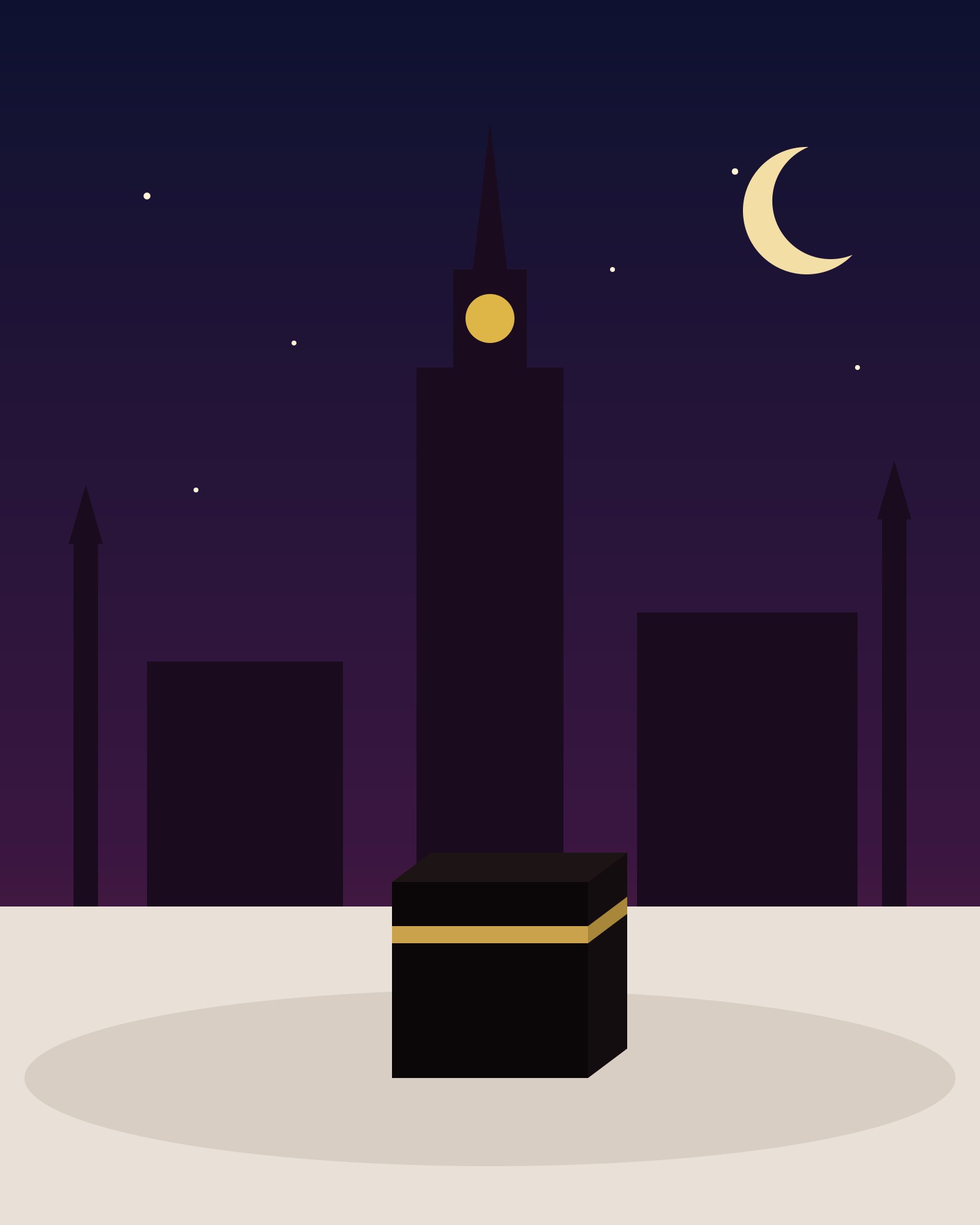 رات کے وقت مسجد الحرام، مکہ مکرمہ